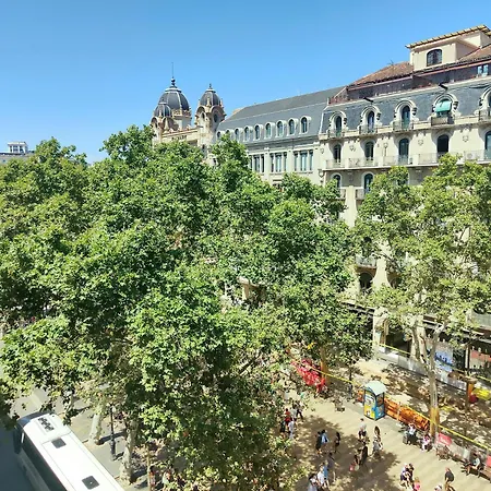 Rambla Skyline Placa Catalunya. Rc. דירה ברצלונה